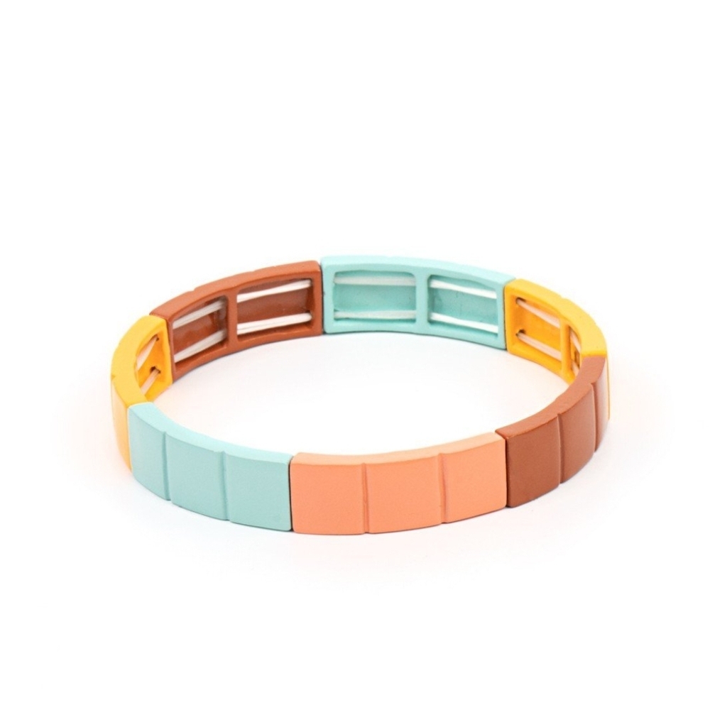 Colorful Stretch Bracelet Material Movement Multi Blue Red Coral Yellow Jewelry